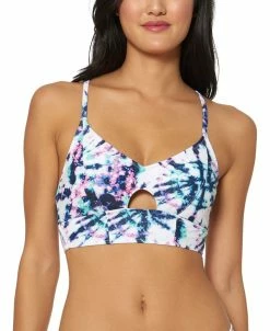 Jessica Simpson Tie-Dyed Cross-Back Cutout Bikini Top