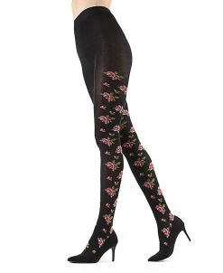 MeMoi Women's Floral Needlepoint Pattern Sweater Tights