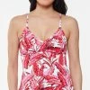 Jessica Simpson Printed Paradiso Palm Crossed-Back Tankini Top -ADIDAS Shop 18962250 fpx