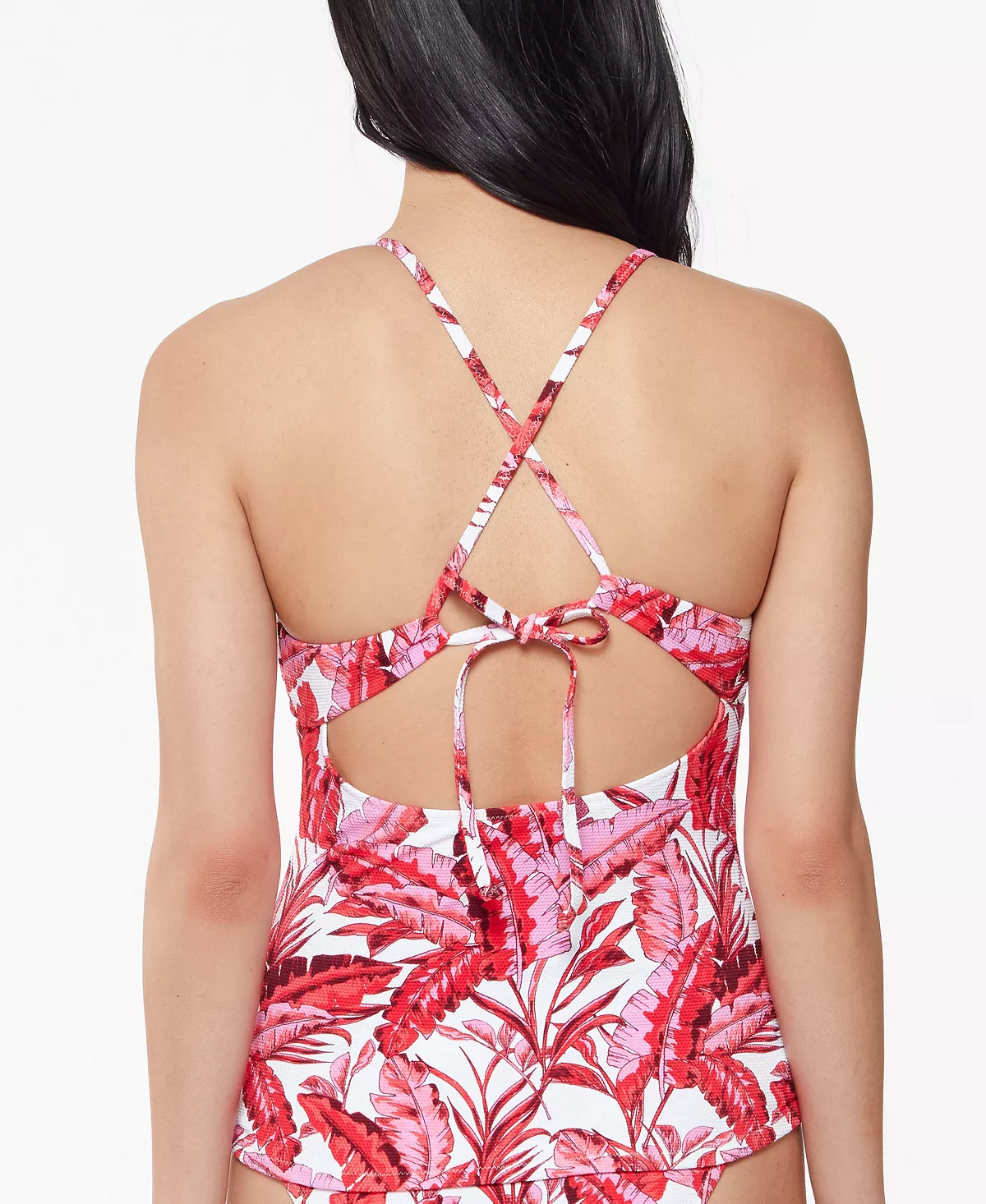 Jessica Simpson Printed Paradiso Palm Crossed-Back Tankini Top 4 Jessica Simpson Printed Paradiso Palm Crossed-Back Tankini Top - Image 2