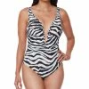 Bar III Printed V-Neck One-Piece Swimsuit, Created For Macy's -ADIDAS Shop 20412046 fpx
