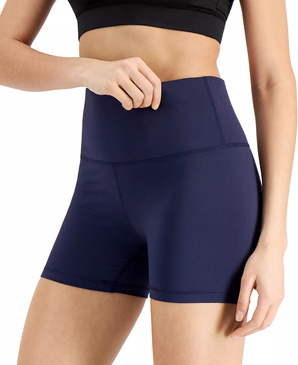 ID Ideology Women's 4 Compression Biker Shorts, Created For Macy's 6 ID Ideology Women's 4 Compression Biker Shorts, Created For Macy's - Image 4