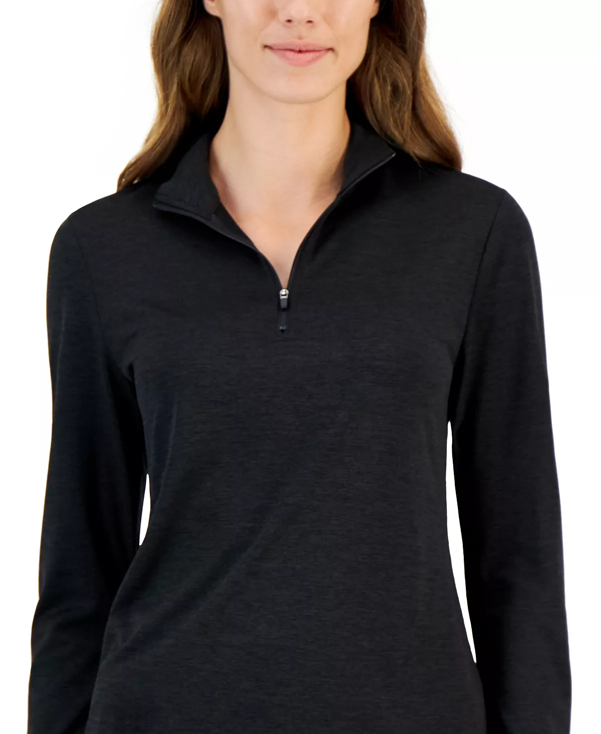 ID Ideology Women's Essentials Quarter-Zip Top, Created For Macy's 8 ID Ideology Women's Essentials Quarter-Zip Top, Created For Macy's - Image 6