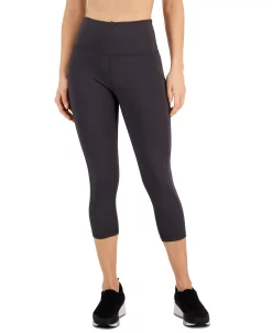 ID Ideology Women's Compression High-Rise Side-Pocket Cropped Leggings, Regular & Petite, Created For Macy's -ADIDAS Shop 21534334 fpx