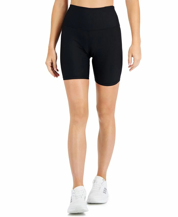 ID Ideology Women's Ribbed Solid Bike Shorts, Created For Macy's 3 ID Ideology Women's Ribbed Solid Bike Shorts, Created For Macy's