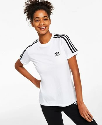 ADIDAS Women's Cotton 3 Stripes T-Shirt, XS-4X 4 ADIDAS Women's Cotton 3 Stripes T-Shirt, XS-4X - Image 2