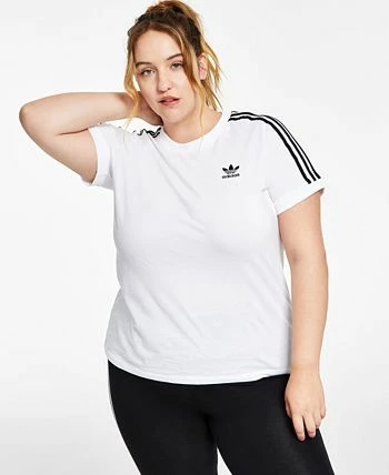 ADIDAS Women's Cotton 3 Stripes T-Shirt, XS-4X 7 ADIDAS Women's Cotton 3 Stripes T-Shirt, XS-4X - Image 5