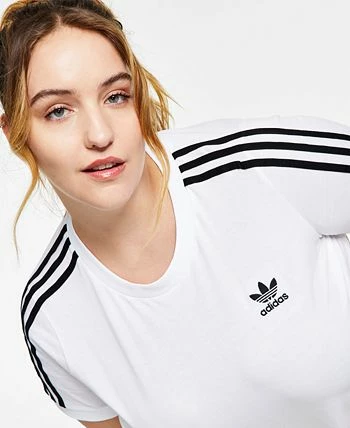 ADIDAS Women's Cotton 3 Stripes T-Shirt, XS-4X 9 ADIDAS Women's Cotton 3 Stripes T-Shirt, XS-4X - Image 7