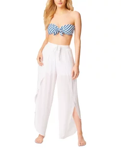 Jessica Simpson Women's Lickity Split Tie-Front Bandeau Top & Tie-Waist Beach Pants