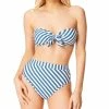 Jessica Simpson Women's Lickity Split Tie Front Bandeau Top & High-Waisted Bottoms -ADIDAS Shop 22337076 fpx
