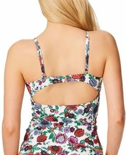 Jessica Simpson Forget Me Not Ruched Front Tankini Swim Top -ADIDAS Shop 22409507 fpx