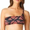 Sanctuary Abstract Animal One Shoulder Bikini Top