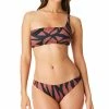 Sanctuary Abstract Animal One Shoulder Bikini Top & Cinch Back Hipster Bikini Bottoms