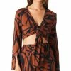 Sanctuary Women's Animal-Print Cotton Cover-Up Top