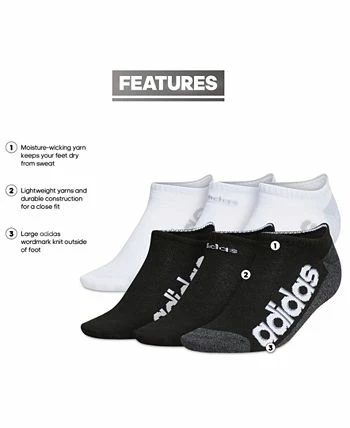 ADIDAS Women's 6-Pk. Superlite Linear 3 No-Show Socks 4 ADIDAS Women's 6-Pk. Superlite Linear 3 No-Show Socks - Image 2