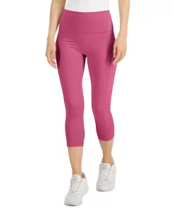 ID Ideology Women's Compression High-Rise Side-Pocket Cropped Leggings, Regular & Petite, Created For Macy's -ADIDAS Shop 22739290 fpx