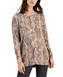 ID Ideology Women's Snake-Embossed Tulip-Hem Sweatshirt, Created For Macy's