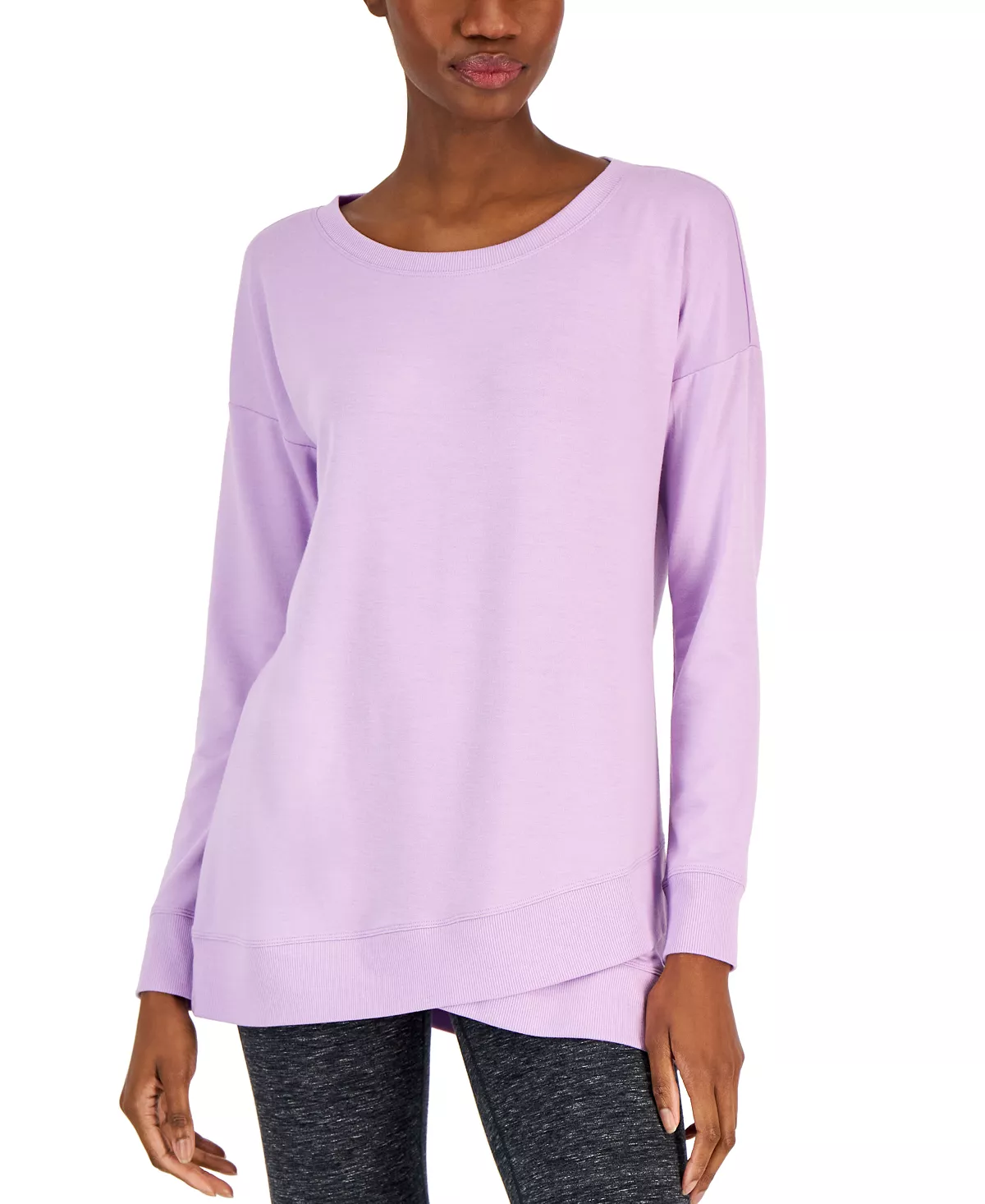 ID Ideology Women's French Terry Tulip-Hem Sweatshirt, Created For Macy's 3 ID Ideology Women's French Terry Tulip-Hem Sweatshirt, Created For Macy's