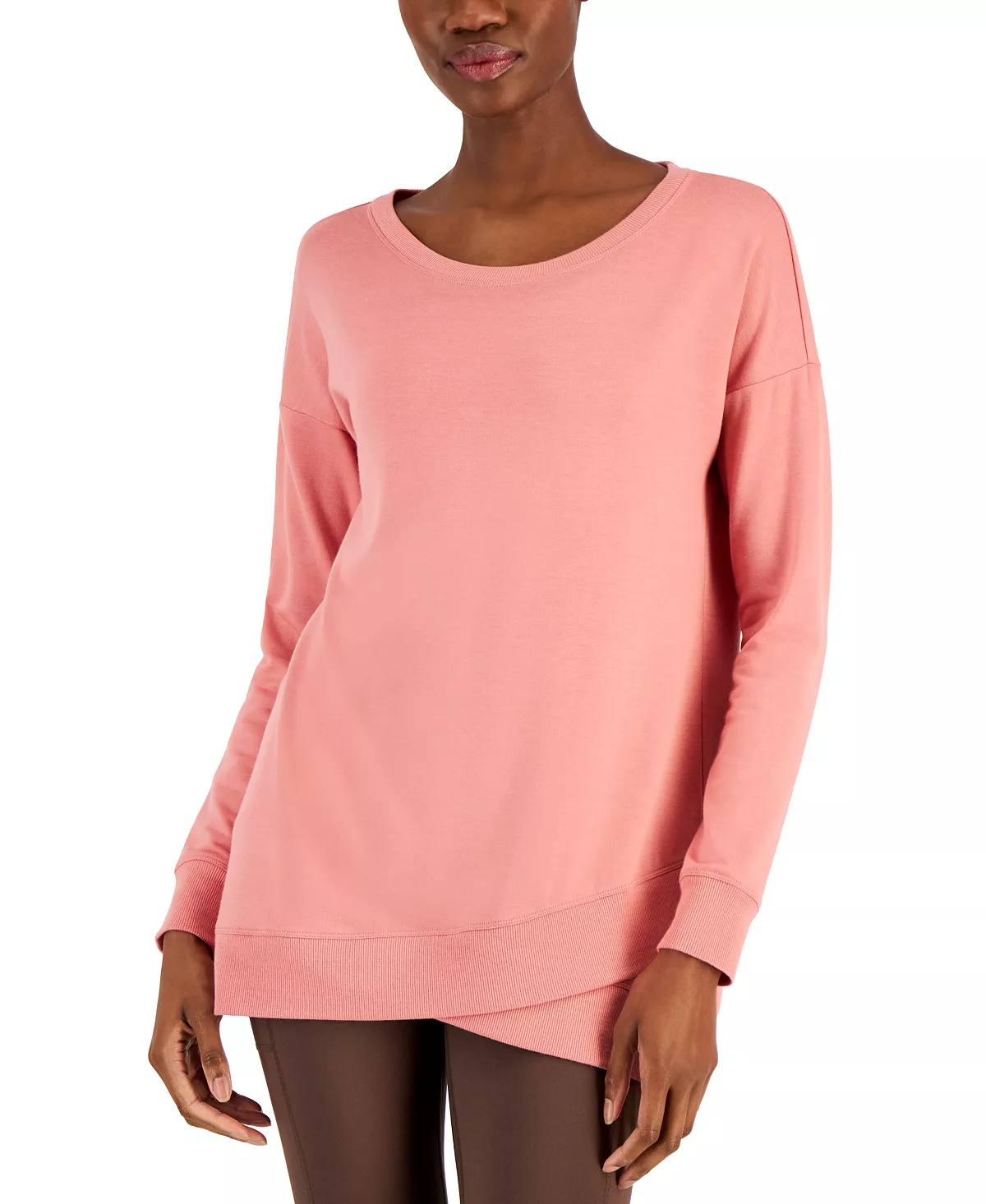 ID Ideology Women's French Terry Tulip-Hem Sweatshirt, Created For Macy's 8 ID Ideology Women's French Terry Tulip-Hem Sweatshirt, Created For Macy's - Image 6