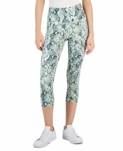 ID Ideology Women's Snake-Print Cropped High-Rise Leggings, Created For Macy's