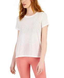 ID Ideology Women's Relaxed Short-Sleeve Mesh Tee, Created For Macys