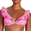 Kate Spade New York Women's Ruffled-V-Neck Bikini Top