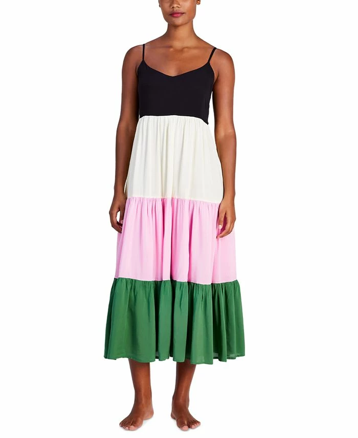 Kate Spade New York Women's Colorblocked Tiered Midi Dress Cover-Up 3 Kate Spade New York Women's Colorblocked Tiered Midi Dress Cover-Up