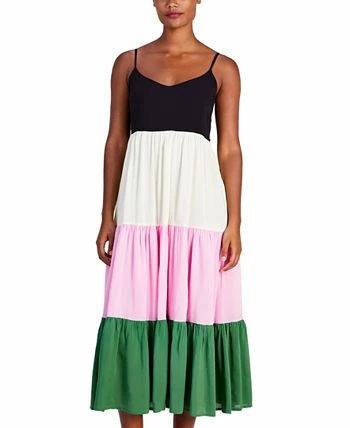 Kate Spade New York Women's Colorblocked Tiered Midi Dress Cover-Up 5 Kate Spade New York Women's Colorblocked Tiered Midi Dress Cover-Up - Image 3