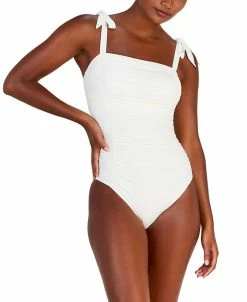 Kate Spade New York Women's Shirred Square-Neck One Piece Swimsuit