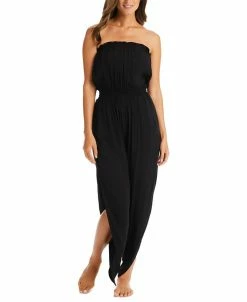 Bar III Strapless Side Slit Tulip Leg Jumpsuit, Created For Macy's