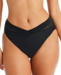 Bar III Natural Beauty V-Waist High Leg Bikini Bottoms, Created For Macy's