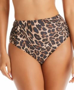 Bar III Women's Cheetah-Print High Waist Full Coverage Swim Bottoms, Created For Macy's