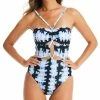 Bar III Women's Shibori Tie-Dyed Keyhole One-Piece Swimsuit, Created For Macy's -ADIDAS Shop 23046238 fpx