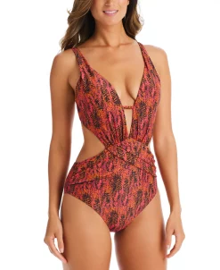 Bar III Women's Viper Snakeskin-Print Cut-Out Monokini, Created For Macy's -ADIDAS Shop 23047244 fpx