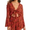 Bar III Women's Viper Knot Long-Sleeve Romper Cover-Up, Created For Macy's -ADIDAS Shop 23047278 fpx