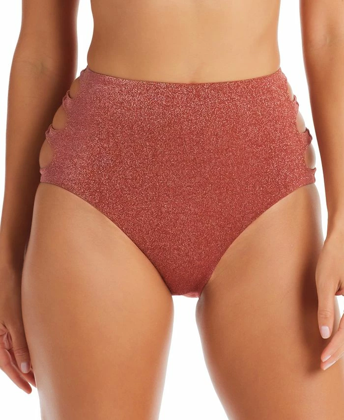 Bar III Women's Shimmering Cut-Out High Rise Bikini Bottoms, Created For Macy's 3 Bar III Women's Shimmering Cut-Out High Rise Bikini Bottoms, Created For Macy's