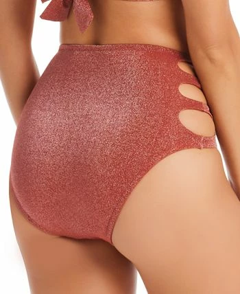 Bar III Women's Shimmering Cut-Out High Rise Bikini Bottoms, Created For Macy's 4 Bar III Women's Shimmering Cut-Out High Rise Bikini Bottoms, Created For Macy's - Image 2