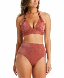 Bar III Shimmer Core Banded Bikini Top & High Waist Bottoms, Created For Macy's
