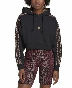 ADIDAS Women's Animal-Trim Logo-Print Cotton Hoodie -ADIDAS Shop 23149777 fpx