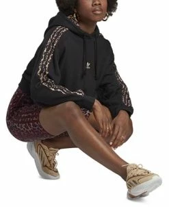 ADIDAS Women's Animal-Trim Logo-Print Cotton Hoodie -ADIDAS Shop 23149789 fpx