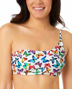 Salt + Cove Juniors' Fly By Print Asymmetrical Bikini Top, Created For Macy's