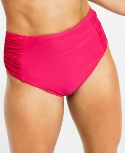 Bar III Shirred High-Rise Bikini Bottoms, Created For Macy's