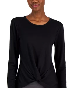 ID Ideology Women's Long-Sleeve Twist-Front Top, Created For Macys -ADIDAS Shop 23567787 fpx