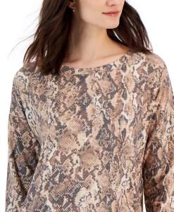 ID Ideology Women's Snake-Embossed Tulip-Hem Sweatshirt, Created For Macy's 8 ID Ideology Women's Snake-Embossed Tulip-Hem Sweatshirt, Created For Macy's -ADIDAS Shop 23568134 fpx