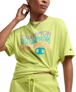 Champion Women's Classic Oversized Crewneck Logo Tee -ADIDAS Shop 23657811 fpx