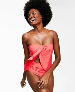 Vince Camuto Riviera Draped Tankini Top & High-Waist Bottoms