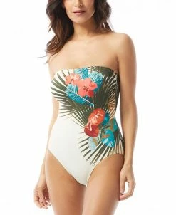 Vince Camuto Women's Printed Convertible Bandeau-Top One-Piece Swimsuit