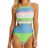 Jessica Simpson Women's Striped On The Horizon V-Front Cutout One-Piece Monokini -ADIDAS Shop 23747857 fpx