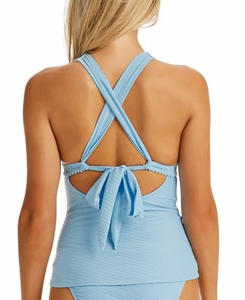 Jessica Simpson Women's Textured Tie-Front Pretty In Pique Tankini Swim Top 4 Jessica Simpson Women's Textured Tie-Front Pretty In Pique Tankini Swim Top - Image 2