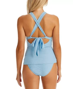 Jessica Simpson Women's Pretty In Pique Tie-Front Tankini Top & Side-Shirred Bikini Bottoms -ADIDAS Shop 23758680 fpx